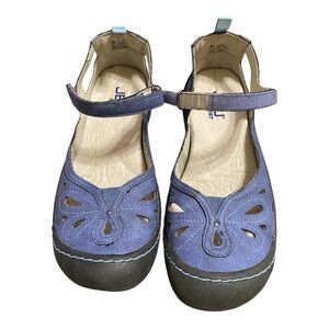 JBU Stylish Blue Mary Jane Flats Memory Foam Shoes 7